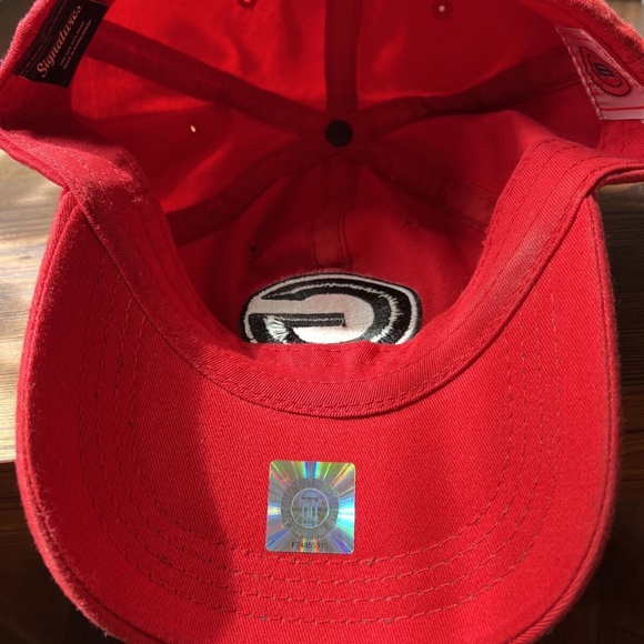 NEW VTG Georgia Bulldogs Red Adjustable Baseball Hat Cap OSFA Signatures Dawgs - Picture 6 of 9
